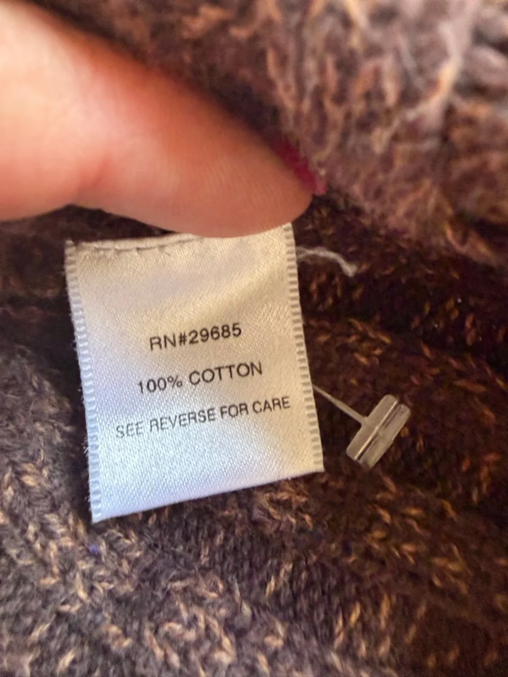 Pendleton Beautiful Brown and Blue Ribbed Button Cardigan - Picture 6 of 8